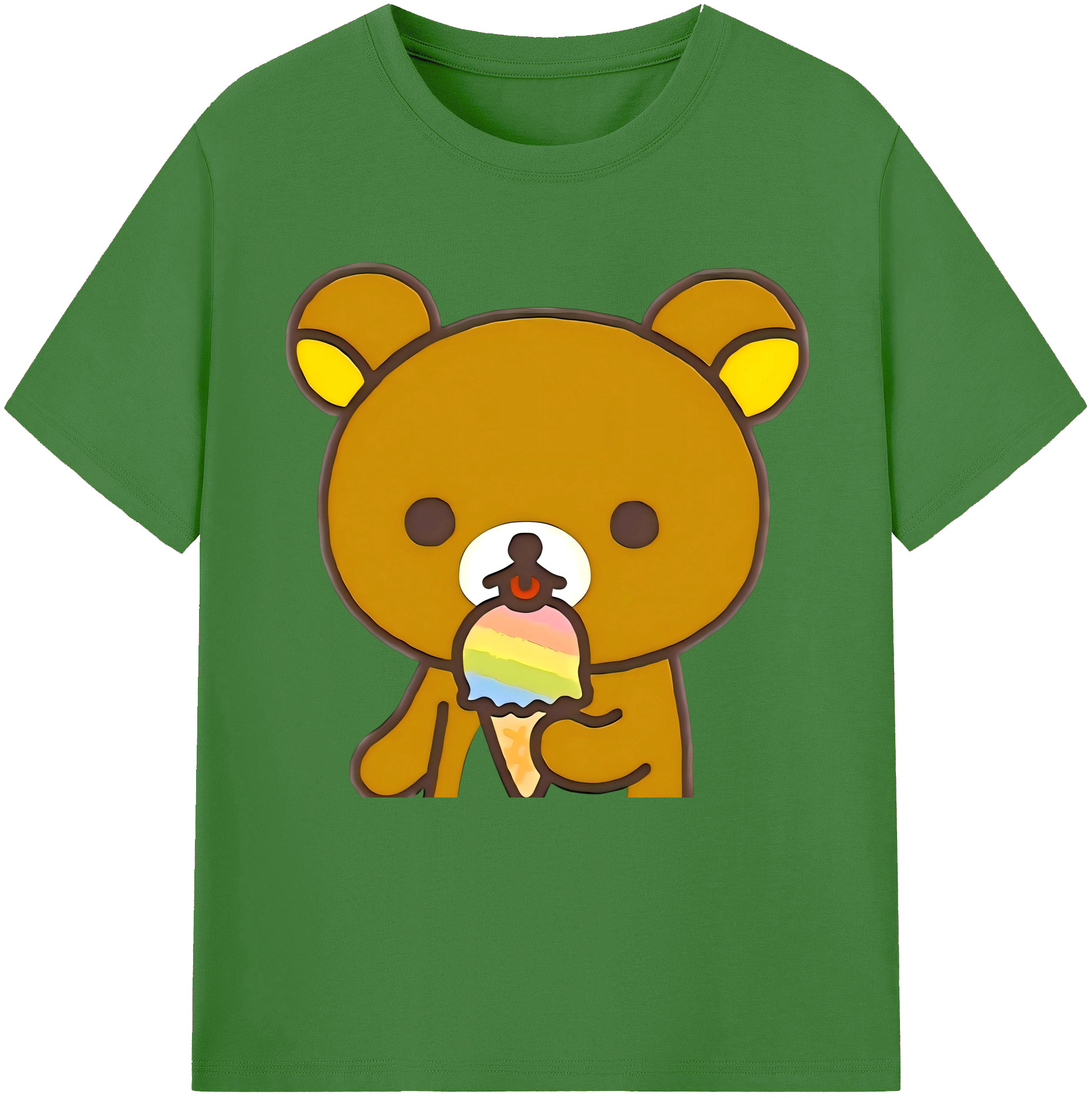 （画像用） リラックマ リラックマ キイロイトリ Rilakkuma Korilakkuma Kiiroitori レディースカジュアルプリントTシャツ（綿100％）